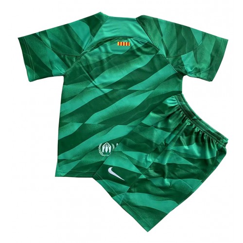 Maillot de foot Barcelona Gardien de but Domicile enfant 2023-24 Manches Courte (+ pantalon court)